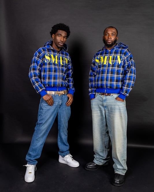 Blue Plaid Smuv Zip Up
