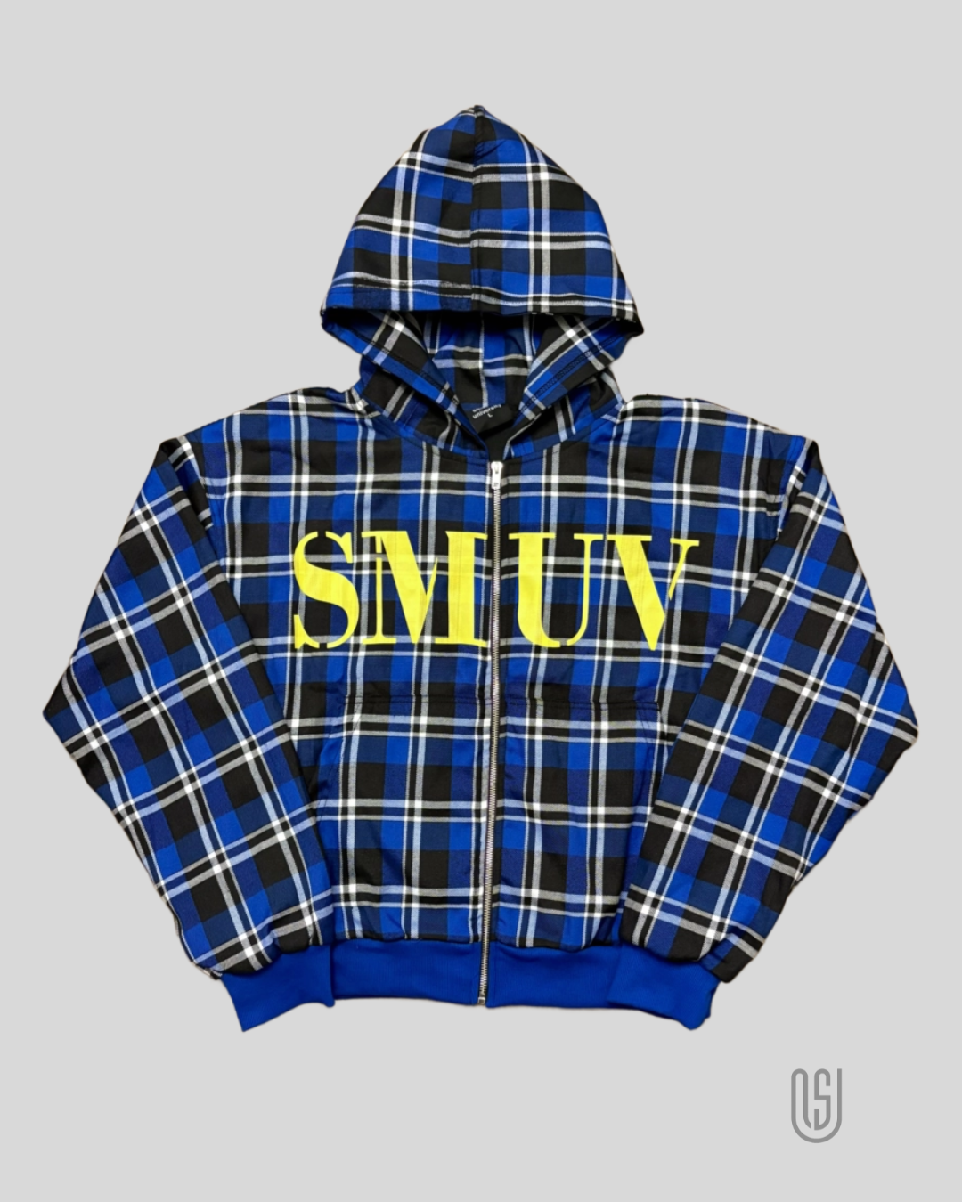 Blue Plaid Smuv Zip Up